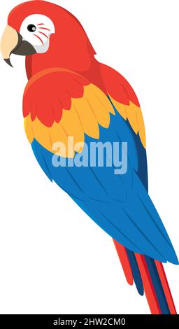 Isolierte traditionelle farbige tropische Papagei Vektor-Illustration Stock Vektor