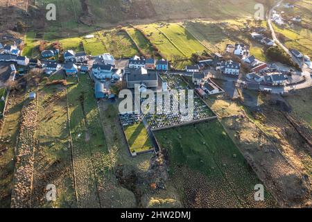 Luftaufnahme von Glencolumbkille in der Grafschaft Donegal, Republik Irleand. Stockfoto