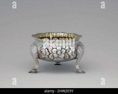 Kunst inspiriert von Salt, ca. 1835, hergestellt in Baltimore, Maryland, USA, Silber und vergoldet, 1 5/8 x 2 1/2 Zoll (4,1 x 6,4 cm); 2 oz. 11 dwt. (78,8 g), Silver, Andrew Ellicott Warner (1786–1870, Classic Works Modernized by Artotop with a Splash of Modernity. Formen, Farbe und Wert, auffällige visuelle Wirkung auf Kunst. Emotionen durch Freiheit von Kunstwerken auf zeitgemäße Weise. Eine zeitlose Botschaft, die eine wild kreative neue Richtung verfolgt. Künstler, die sich dem digitalen Medium zuwenden und die Artotop NFT erschaffen Stockfoto