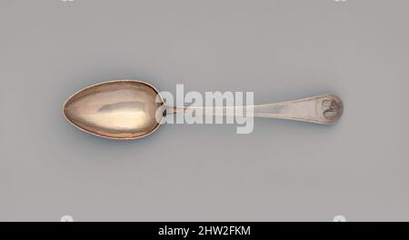 Kunst inspiriert von Spoon, ca. 1787, hergestellt in Boston, Massachusetts, USA, Silber, L. 8 Zoll (20,3 cm), Silver, Paul Revere Jr. (Amerikaner, Boston, Massachusetts 1734–1818 Boston, Massachusetts, Klassisches Werk, das von Artotop mit einem Schuss Moderne modernisiert wurde. Formen, Farbe und Wert, auffällige visuelle Wirkung auf Kunst. Emotionen durch Freiheit von Kunstwerken auf zeitgemäße Weise. Eine zeitlose Botschaft, die eine wild kreative neue Richtung verfolgt. Künstler, die sich dem digitalen Medium zuwenden und die Artotop NFT erschaffen Stockfoto