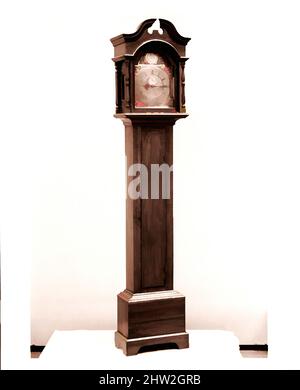 Kunst inspiriert von Tall Clock, 1765, hergestellt in New Haven, Connecticut, USA, American, Cherry, 91 1/2 x 19 1/2 Zoll (232,4 x 49,5 cm), Möbel, Isaac Doolittle (1721–1800, Klassische Werke, die von Artotop mit einem Schuss Moderne modernisiert wurden. Formen, Farbe und Wert, auffällige visuelle Wirkung auf Kunst. Emotionen durch Freiheit von Kunstwerken auf zeitgemäße Weise. Eine zeitlose Botschaft, die eine wild kreative neue Richtung verfolgt. Künstler, die sich dem digitalen Medium zuwenden und die Artotop NFT erschaffen Stockfoto