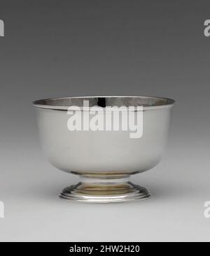 Kunst inspiriert von Sugar Bowl, ca. 1760, hergestellt in Philadelphia, Pennsylvania, USA, Silber, insgesamt: 2 7/8 x 4 5/16 Zoll (7,3 x 11 cm); 6 oz. 3 dwt. (191,5 g), Silver, Philip Syng Jr. (1703–1789, Klassisches Werk, modernisiert von Artotop mit einem Schuss Moderne. Formen, Farbe und Wert, auffällige visuelle Wirkung auf Kunst. Emotionen durch Freiheit von Kunstwerken auf zeitgemäße Weise. Eine zeitlose Botschaft, die eine wild kreative neue Richtung verfolgt. Künstler, die sich dem digitalen Medium zuwenden und die Artotop NFT erschaffen Stockfoto