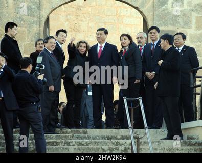 Xi Jinping, derzeitiger Präsident der Republik China, während seines Besuchs auf Mallorca, als er 2010 noch Vizepräsident war. Stockfoto