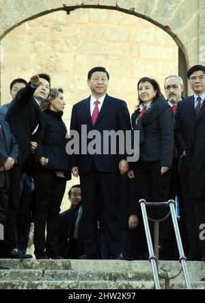 Xi Jinping, derzeitiger Präsident der Republik China, während seines Besuchs auf Mallorca, als er 2010 noch Vizepräsident war. Stockfoto