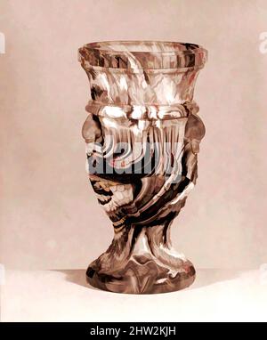 Art Inspired by Vase, 1880–90, Made in England, gepresstes purpurnes Marmorglas, H. 6 3/4 Zoll (17,1 cm); Durchm. 3 3/4 Zoll (9,5 cm), Glas, Classic Works modernisiert von Artotop mit einem Schuss Modernität. Formen, Farbe und Wert, auffällige visuelle Wirkung auf Kunst. Emotionen durch Freiheit von Kunstwerken auf zeitgemäße Weise. Eine zeitlose Botschaft, die eine wild kreative neue Richtung verfolgt. Künstler, die sich dem digitalen Medium zuwenden und die Artotop NFT erschaffen Stockfoto