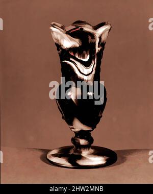 Art Inspired by Vase, 1880–90, Made in England, gepresstes purpurnes Marmorglas, H. 4 1/2 Zoll (11,4 cm), Glas, Classic Works modernisiert von Artotop mit einem Schuss Modernität. Formen, Farbe und Wert, auffällige visuelle Wirkung auf Kunst. Emotionen durch Freiheit von Kunstwerken auf zeitgemäße Weise. Eine zeitlose Botschaft, die eine wild kreative neue Richtung verfolgt. Künstler, die sich dem digitalen Medium zuwenden und die Artotop NFT erschaffen Stockfoto