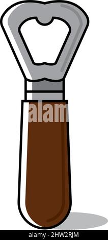 Isolierte hölzerne Bierflaschenöffner Symbol Vektor-Illustration Stock Vektor