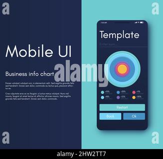 Vektorgrafiken Infografiken mit Mobiltelefon. Vorlage für die Erstellung mobiler Anwendungen, Workflow-Layout, Diagramm, Banner, Webdesign, Unternehmen Stock Vektor