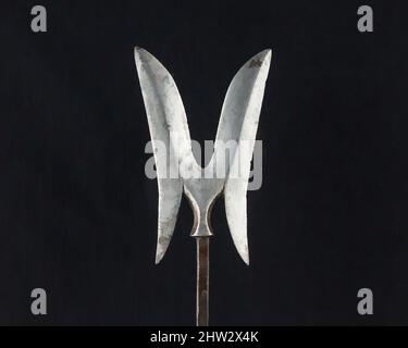 Art inspired by Arrowhead (Yanonē), 18. Century, Japanese, Steel, L. 9 5/8 in. (24,4 cm); L des Kopfes 3 Zoll (7,6 cm); B: 2 Zoll (5,1 cm); Gewicht 1,8 oz. (51 g), Bogenschießgeräte-Pfeilspitzen, Klassisches Werk, das von Artotop mit einem Schuss Modernität modernisiert wurde. Formen, Farbe und Wert, auffällige visuelle Wirkung auf Kunst. Emotionen durch Freiheit von Kunstwerken auf zeitgemäße Weise. Eine zeitlose Botschaft, die eine wild kreative neue Richtung verfolgt. Künstler, die sich dem digitalen Medium zuwenden und die Artotop NFT erschaffen Stockfoto