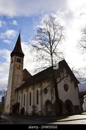 Schlosskirche Interlaken in der Schweiz Stockfoto