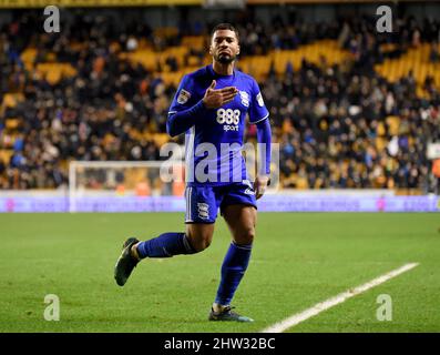 David Davis von Birmingham City feiert nach einem Tor. Wolverhampton Wanderers gegen Birmingham City auf der Molineux 24/02/2017 - Sky Bet Championship Stockfoto