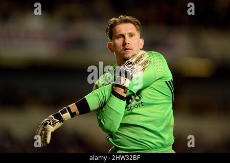 Torwart Tomasz Kuszczak. Wolverhampton Wanderers gegen Birmingham City auf der Molineux 24/02/2017 - Sky Bet Championship Stockfoto