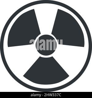 Symbol für radioaktive Gefahr. Gefahr Strahlungswerte auf weißem Hintergrund isoliert Stock Vektor