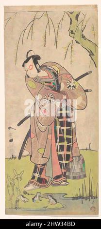 Kunst inspiriert von der ersten Nakamura Nakazo als Samurai in der Nähe eines Weidenbaums, Edo-Zeit (1615–1868), 1768 oder 1769, Japan, Polychromer Holzschnitt; Tinte und Farbe auf Papier, 12 3/4 x 5 2/3 Zoll (32,4 x 14,4 cm), Drucke, Katsukawa Shunshō (japanisch, 1726–1792, Klassische Werke, die von Artotop mit einem Schuss Moderne modernisiert wurden. Formen, Farbe und Wert, auffällige visuelle Wirkung auf Kunst. Emotionen durch Freiheit von Kunstwerken auf zeitgemäße Weise. Eine zeitlose Botschaft, die eine wild kreative neue Richtung verfolgt. Künstler, die sich dem digitalen Medium zuwenden und die Artotop NFT erschaffen Stockfoto