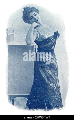 Porträt einer eleganten Pariser Frau. Bild aus der illustrierten deutsch-französischen Theaterzeitschrift 'das Album', 1898. Stockfoto