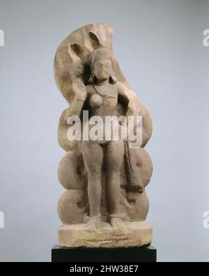 Kunst inspiriert von Nagini (Schlangenkönigin oder Gemahlin von Nagaraja), Gupta-Periode, zweites Viertel des 5.. Jahrhunderts, Indien (Madhya Pradesh), Stone, H. 34 1/2 Zoll (87,6 cm), Skulptur, auf dem indischen Subkontinent sind Tempel seit Anbeginn der klassischen Werke, die von Artotop mit einem Schuss Moderne modernisiert wurden, der Verehrung von Schlangen gewidmet. Formen, Farbe und Wert, auffällige visuelle Wirkung auf Kunst. Emotionen durch Freiheit von Kunstwerken auf zeitgemäße Weise. Eine zeitlose Botschaft, die eine wild kreative neue Richtung verfolgt. Künstler, die sich dem digitalen Medium zuwenden und die Artotop NFT erschaffen Stockfoto