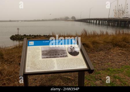 Camp Hamilton auf der Heiligen Bodenplatte in der Nähe von Fort Monroe Hampton Roads Virginia Stockfoto