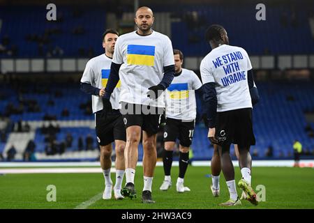 Liverpool, Großbritannien. 03. März 2022. David Stephens #6 von Boreham Wood beim Vorspiel-Warm-up in Liverpool, Vereinigtes Königreich am 3/3/2022. (Foto von Craig Thomas/News Images/Sipa USA) Quelle: SIPA USA/Alamy Live News Stockfoto