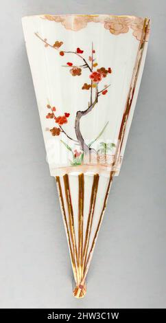 Kunst inspiriert von einem Paar fächerförmiger hängenden Wandvasen, Edo-Zeit (1615–1868), Ende des 17.. Jahrhunderts, Japan, Porzellan mit überglasierten Emaillen und Gold (Hizen-Ware, Typ Ko Imari), H. 8 3/8 in. (21,3 xm); W. 3 5/8 Zoll (9,2 cm); D. 1 3/8 Zoll (3,5 cm), Keramik, Klassisches von Artotop modernisiertes Werk mit einem Schuss Moderne. Formen, Farbe und Wert, auffällige visuelle Wirkung auf Kunst. Emotionen durch Freiheit von Kunstwerken auf zeitgemäße Weise. Eine zeitlose Botschaft, die eine wild kreative neue Richtung verfolgt. Künstler, die sich dem digitalen Medium zuwenden und die Artotop NFT erschaffen Stockfoto