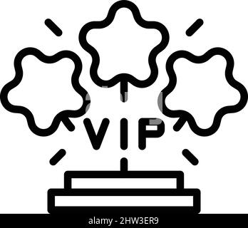 Vektor der Symbolumrisse für VIP-Events auf dem Podium. Partykonzert. Kinostar Stock Vektor