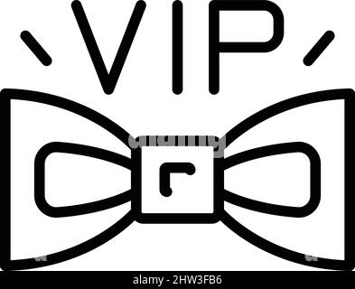 VIP Event Fliege Symbol Umriss Vektor. Kinokonzert. Musikparty Stock Vektor