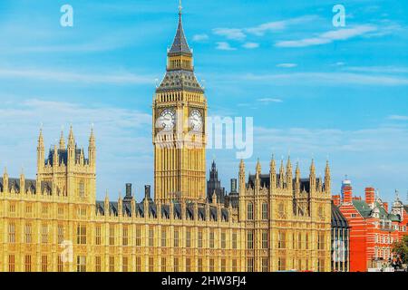 Blick auf Big Ben und Houses of Parliament, London, England, Großbritannien Stockfoto