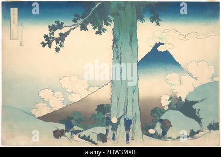Kunst inspiriert von 冨嶽三十六景 甲州三島越, Mishima Pass in der Provinz Kai (Kōshū Mishima goe), aus der Serie 36 Ansichten des Fuji-Berges (Fugaku sanjūrokkei), Edo-Periode (1615–1868), ca. 1830–32, Japan, Polychromer Holzschnitt; Tinte und Farbe auf Papier, 9 3/4 × 14 3/4 Zoll (24,8 × 37,5 cm, Classic Works modernisiert von Artotop mit einem Schuss Moderne. Formen, Farbe und Wert, auffällige visuelle Wirkung auf Kunst. Emotionen durch Freiheit von Kunstwerken auf zeitgemäße Weise. Eine zeitlose Botschaft, die eine wild kreative neue Richtung verfolgt. Künstler, die sich dem digitalen Medium zuwenden und die Artotop NFT erschaffen Stockfoto