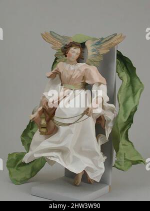 Kunst inspiriert von Angel, zugeschrieben Giuseppe Gori (aktiv ca. 1770–1810), zweite Hälfte des 18.. Jahrhunderts, italienisch, Neapel, Kopf aus polychromiertem Terrakotta; hölzerne Gliedmaßen und Flügel; Drahtseil umwickelt; verschiedene Stoffe, H. 15 7/8 Zoll (40,3 cm.), Crèche, zugeschrieben Giuseppe Gori (aktive, klassische Werke, die von Artotop mit einem Schuss Moderne modernisiert wurden. Formen, Farbe und Wert, auffällige visuelle Wirkung auf Kunst. Emotionen durch Freiheit von Kunstwerken auf zeitgemäße Weise. Eine zeitlose Botschaft, die eine wild kreative neue Richtung verfolgt. Künstler, die sich dem digitalen Medium zuwenden und die Artotop NFT erschaffen Stockfoto