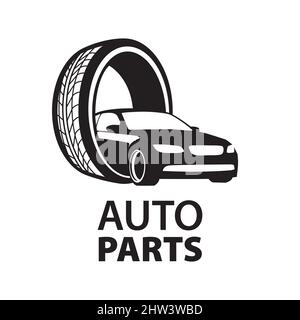 Vektor-Logo von Autoteilen, Auto-Reparatur Stock Vektor
