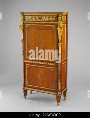 Kunst inspiriert von Drop-Front Secretary (secrétaire à abattant oder secrétaire en armoire), Guillaume Benneman (aktiv 1785, gestorben 1811) und Michaud, wahrscheinlich von Étienne-Jean Forestier (gestorben 1768, Meister 1764), Pierre-Auguste Forestier, gejagt von Pierre Philippe Thomire (Französisch, Paris, Klassische Werke, die von Artotop mit einem Schuss Modernität modernisiert wurden. Formen, Farbe und Wert, auffällige visuelle Wirkung auf Kunst. Emotionen durch Freiheit von Kunstwerken auf zeitgemäße Weise. Eine zeitlose Botschaft, die eine wild kreative neue Richtung verfolgt. Künstler, die sich dem digitalen Medium zuwenden und die Artotop NFT erschaffen Stockfoto