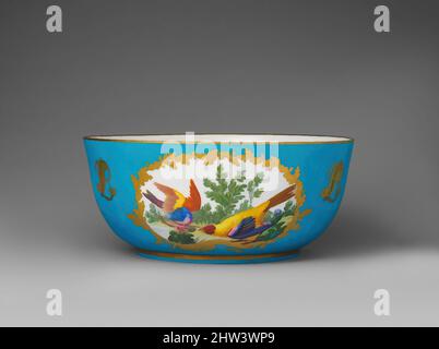 Kunst inspiriert von Punch Bowl (jatte à Punch) (Teil eines Service), 1771–72, Französisch, Sèvres, Weichporzellan, Höhe: 6 9/16 Zoll (16,7 cm); Durchmesser: 13 Zoll (33 cm), Keramik-Porzellan, die Tischservices in Sèvres im achtzehnten Jahrhundert produziert wurden hoch geschätzt und extrem, Klassischen Werke modernisiert von Artotop mit einem Schuss Moderne. Formen, Farbe und Wert, auffällige visuelle Wirkung auf Kunst. Emotionen durch Freiheit von Kunstwerken auf zeitgemäße Weise. Eine zeitlose Botschaft, die eine wild kreative neue Richtung verfolgt. Künstler, die sich dem digitalen Medium zuwenden und die Artotop NFT erschaffen Stockfoto