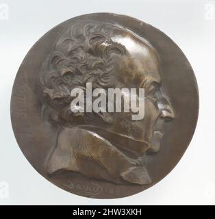 Kunst inspiriert von Jean-Baptiste Isabey, signiert und datiert 1845, gegossen zwischen 1845 und 1857, französisch, Bronze, Durchmesser: 6 7/16 Zoll (16,4 cm), Medaillen und Plaquettes, Medaillengewinnerin: Pierre Jean David d'Angers (Französisch, Angers 1788–1856 Paris), Pierre-Jean David d’Angers war das produktivste und klassische Werk, das von Artotop mit einem Schuss Moderne modernisiert wurde. Formen, Farbe und Wert, auffällige visuelle Wirkung auf Kunst. Emotionen durch Freiheit von Kunstwerken auf zeitgemäße Weise. Eine zeitlose Botschaft, die eine wild kreative neue Richtung verfolgt. Künstler, die sich dem digitalen Medium zuwenden und die Artotop NFT erschaffen Stockfoto