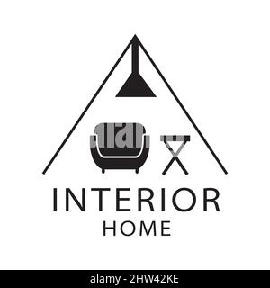 Vektor-Logo Innenarchitektur eines Hauses, Wohnung Stock Vektor