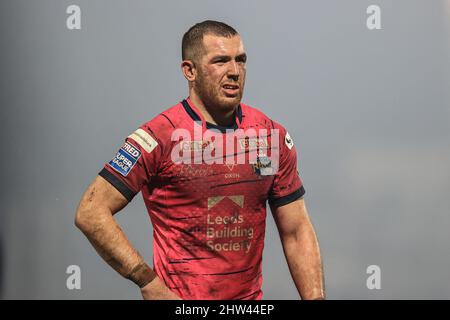 Wakefield, Großbritannien. 03. März 2022. Cameron Smith von Leeds Rhinos während des Spiels in Wakefield, Vereinigtes Königreich am 3/3/2022. (Foto von Mark Cosgrove/News Images/Sipa USA) Quelle: SIPA USA/Alamy Live News Stockfoto