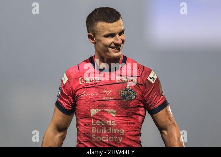 Wakefield, Großbritannien. 03. März 2022. Ash Handley von Leeds Rhinos während des Spiels in Wakefield, Vereinigtes Königreich am 3/3/2022. (Foto von Mark Cosgrove/News Images/Sipa USA) Quelle: SIPA USA/Alamy Live News Stockfoto