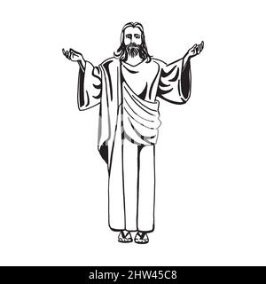 Vektor-Illustration von Jesus Christus, Gott und der bibel Stock Vektor