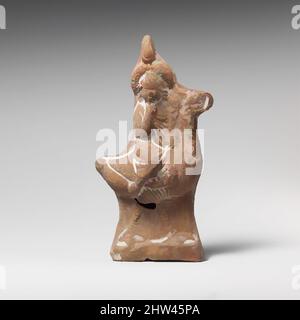 Kunst inspiriert von Terrakotta-Statue von Harpokrates auf einer Gans, Imperial, ca. 2.. Jahrhundert n. Chr., römisch, ägyptisch, Terrakotta, H.: 7 13/16 Zoll (19,8 cm), Terracottas, in hohem Kopfschmuck, der auf einem Schwan reitet; rechte Hand auf dem Mund, Klassische Werke, die von Artotop mit einem Schuss Moderne modernisiert wurden. Formen, Farbe und Wert, auffällige visuelle Wirkung auf Kunst. Emotionen durch Freiheit von Kunstwerken auf zeitgemäße Weise. Eine zeitlose Botschaft, die eine wild kreative neue Richtung verfolgt. Künstler, die sich dem digitalen Medium zuwenden und die Artotop NFT erschaffen Stockfoto