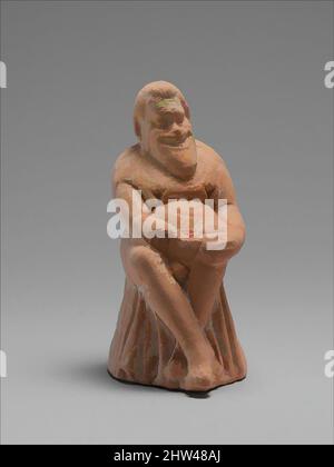 Kunst inspiriert von Terrakotta-Statuette eines Schauspielers, Spätklassik, Ende 5.–Anfang 4. Jahrhundert v. Chr., Griechisch, Terrakotta, H. 3 7/16 Zoll (8,7 cm), Terracottas, vierzehn dieser Figuren sollen bei einem Begräbnis in Attica zusammen gefunden worden sein. Sie gehören zu den frühesten bekannten Statuetten, klassische Werke, die von Artotop mit einem Schuss Moderne modernisiert wurden. Formen, Farbe und Wert, auffällige visuelle Wirkung auf Kunst. Emotionen durch Freiheit von Kunstwerken auf zeitgemäße Weise. Eine zeitlose Botschaft, die eine wild kreative neue Richtung verfolgt. Künstler, die sich dem digitalen Medium zuwenden und die Artotop NFT erschaffen Stockfoto