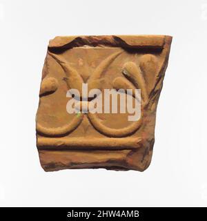 Kunst inspiriert durch Fragment einer Terrakotta-Architekturfliese, archaisch, 6. Jahrhundert v. Chr., Lydian, Terracotta, Insgesamt: 4 11/16 x 5 Zoll (11,9 x 12,7 cm), Terracottas, Fragment, Lotus Palmette, Klassische Werke, die von Artotop mit einem Schuss Moderne modernisiert wurden. Formen, Farbe und Wert, auffällige visuelle Wirkung auf Kunst. Emotionen durch Freiheit von Kunstwerken auf zeitgemäße Weise. Eine zeitlose Botschaft, die eine wild kreative neue Richtung verfolgt. Künstler, die sich dem digitalen Medium zuwenden und die Artotop NFT erschaffen Stockfoto