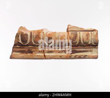 Kunst inspiriert durch Fragment einer Terrakotta-Architekturfliese, archaisch, 6. Jahrhundert v. Chr., Lydian, Terracotta, 5 1/8 × 13 3/16 Zoll (13 × 33,5 cm), Terracottas, Ei ohne Dartmuster, Klassische Werke, die von Artotop mit einem Schuss Moderne modernisiert wurden. Formen, Farbe und Wert, auffällige visuelle Wirkung auf Kunst. Emotionen durch Freiheit von Kunstwerken auf zeitgemäße Weise. Eine zeitlose Botschaft, die eine wild kreative neue Richtung verfolgt. Künstler, die sich dem digitalen Medium zuwenden und die Artotop NFT erschaffen Stockfoto