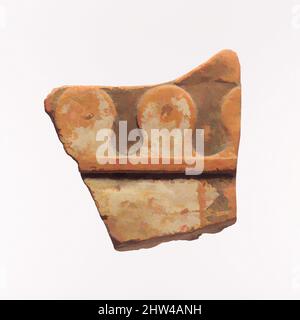 Kunst inspiriert durch Fragment einer Terrakotta-Architekturfliese, archaisch, 6. Jahrhundert v. Chr., Lydian, Terracotta, Insgesamt: 5 1/2 x 5 Zoll (14 x 12,7 cm), Terracottas, dekorierte Terrakotta-Fliesen wurden an der Dachlinie und den oberen Wänden der lydischen Häuser befestigt, Klassische Werke, die von Artotop mit einem Schuss Moderne modernisiert wurden. Formen, Farbe und Wert, auffällige visuelle Wirkung auf Kunst. Emotionen durch Freiheit von Kunstwerken auf zeitgemäße Weise. Eine zeitlose Botschaft, die eine wild kreative neue Richtung verfolgt. Künstler, die sich dem digitalen Medium zuwenden und die Artotop NFT erschaffen Stockfoto