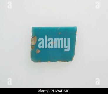 Kunst inspiriert von Glas monochromen Inlay Fragment, frühen Imperial, Julio-Claudian, 1. Hälfte des 1.. Jahrhunderts n. Chr., Roman, Glas, andere: 1 x 1 1/4 in. (2,6 x 3,1 cm), Glas, opakes türkisblau., flache Einlage., Polierte Oberseite und eine Kante; Lochfraß von Oberflächenblasen und Verwitterung der, von Artotop modernisierten Classic Works mit einem Schuss Modernität. Formen, Farbe und Wert, auffällige visuelle Wirkung auf Kunst. Emotionen durch Freiheit von Kunstwerken auf zeitgemäße Weise. Eine zeitlose Botschaft, die eine wild kreative neue Richtung verfolgt. Künstler, die sich dem digitalen Medium zuwenden und die Artotop NFT erschaffen Stockfoto