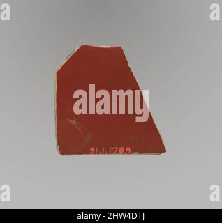 Kunst inspiriert von Glas monochromen Inlay Fragment, frühen Imperial, Julio-Claudian, 1. Hälfte des 1.. Jahrhunderts n. Chr., Roman, Glas; Guss, andere: 1 11/16 x 1 3/4 Zoll (4,2 x 4,4 cm), Glas, Fragment von Revetment Plaque., opakes Rot., flache Einlage, quadratisch oder rechteckig, mit zwei geraden Kanten, Classic Works modernisiert von Artotop mit einem Schuss Moderne. Formen, Farbe und Wert, auffällige visuelle Wirkung auf Kunst. Emotionen durch Freiheit von Kunstwerken auf zeitgemäße Weise. Eine zeitlose Botschaft, die eine wild kreative neue Richtung verfolgt. Künstler, die sich dem digitalen Medium zuwenden und die Artotop NFT erschaffen Stockfoto