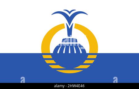 Draufsicht auf Flagge Orlando, Florida, ungebundene Staaten von Amerika. USA Patriot und Reisekonzept. Kein Fahnenmast. Ebenendesign, Layout. Hintergrund markieren Stockfoto