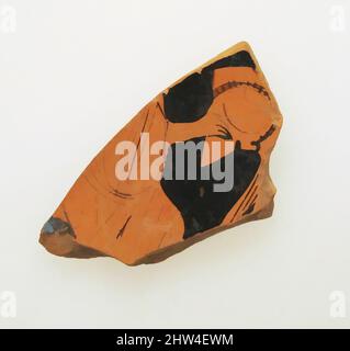 Kunst inspiriert von Fragment einer stammlosen Kylix aus Terrakotta (Trinkbecher), klassisch, Mitte des 5.. Jahrhunderts v. Chr., Griechisch, Dachboden, Terrakotta; rote Figur, andere: 1 7/16 x 2 1/2 x 1/4 Zoll (3,7 x 6,3 x 0,6 cm), Vasen, Klassisches Werk von Artotop mit einem Schuss Moderne modernisiert. Formen, Farbe und Wert, auffällige visuelle Wirkung auf Kunst. Emotionen durch Freiheit von Kunstwerken auf zeitgemäße Weise. Eine zeitlose Botschaft, die eine wild kreative neue Richtung verfolgt. Künstler, die sich dem digitalen Medium zuwenden und die Artotop NFT erschaffen Stockfoto