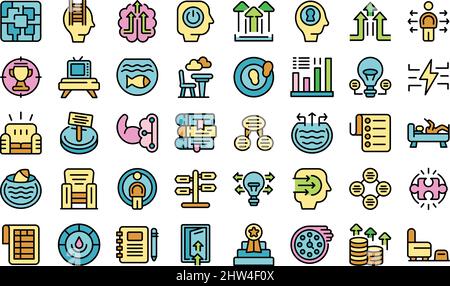 Symbole für Komfortzonen richten Vektor flach auf weißem Background ein Stock Vektor