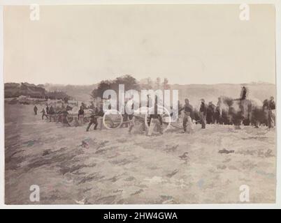 Art Inspired by Battery Going Into Action, Fredericksburg, 13. Dezember 1862, 1862, Albumen-Silberdruck von Glasnegativ, 14,7 x 19,9 cm (5 13/16 x 7 13/16 Zoll ), Fotografien, Andrew Joseph Russell (Amerikaner, 1830–1902, Klassische Werke, die von Artotop mit einem Schuss Moderne modernisiert wurden. Formen, Farbe und Wert, auffällige visuelle Wirkung auf Kunst. Emotionen durch Freiheit von Kunstwerken auf zeitgemäße Weise. Eine zeitlose Botschaft, die eine wild kreative neue Richtung verfolgt. Künstler, die sich dem digitalen Medium zuwenden und die Artotop NFT erschaffen Stockfoto