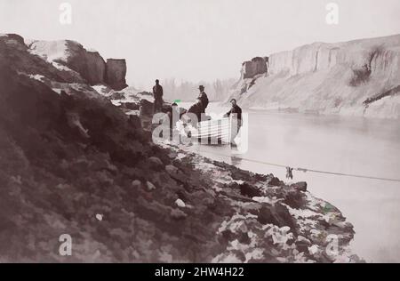 Kunst inspiriert von White House Landing, Pamunkey River, 1861–65, Albumen-Silberdruck aus Glasnegativ, Fotografien, Timothy H. O'Sullivan (Amerikaner, geboren Irland, 1840–1882, Klassische Werke, modernisiert von Artotop mit einem Schuss Moderne. Formen, Farbe und Wert, auffällige visuelle Wirkung auf Kunst. Emotionen durch Freiheit von Kunstwerken auf zeitgemäße Weise. Eine zeitlose Botschaft, die eine wild kreative neue Richtung verfolgt. Künstler, die sich dem digitalen Medium zuwenden und die Artotop NFT erschaffen Stockfoto