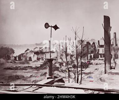 Art inspired by Richmond, Virginia, after Evacuation, 1865, Albumen-Silberdruck von Glasnegativ, Fotografien, Alexander Gardner (amerikanisch, Glasgow, Schottland 1821–1882 Washington, D.C, Classic Works modernisiert von Artotop mit einem Schuss Moderne. Formen, Farbe und Wert, auffällige visuelle Wirkung auf Kunst. Emotionen durch Freiheit von Kunstwerken auf zeitgemäße Weise. Eine zeitlose Botschaft, die eine wild kreative neue Richtung verfolgt. Künstler, die sich dem digitalen Medium zuwenden und die Artotop NFT erschaffen Stockfoto