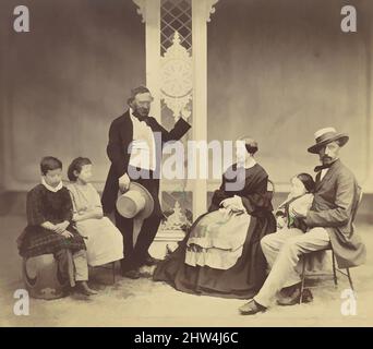 Art Inspired by Group Portrait of Six People, 1850s–60s, Albumen-Silberdruck aus Glasnegativ, Fotografien, Franz Antoine (Österreicher, 1814–1882, Klassische Werke, die von Artotop mit einem Schuss Moderne modernisiert wurden. Formen, Farbe und Wert, auffällige visuelle Wirkung auf Kunst. Emotionen durch Freiheit von Kunstwerken auf zeitgemäße Weise. Eine zeitlose Botschaft, die eine wild kreative neue Richtung verfolgt. Künstler, die sich dem digitalen Medium zuwenden und die Artotop NFT erschaffen Stockfoto